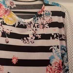 Stripe w/flowers top